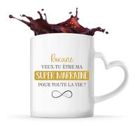 Planetee Mug anse coeurRoxane Marraine pour la vie Cadeau Annonce Grossesse