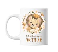 Planetee Mug Arthur bébé Lion Roi | Tasse prénom idée cadeau Humour Mignon pour enfant garçon | Imprimé en France