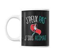 Planetee Mug Assistante maternelle j'peux pas Noir