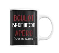 Planetee Mug Badminton C'est ma Routine | Tasse Humour
