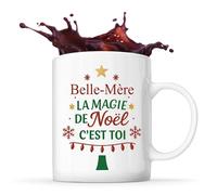 Planetee Mug Belle-Mère Magie de noël Sapin - Tasse Originale - Secret santa Cadeau Noël Humour Insolite Collègue