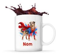 Planetee Mug Berger des Pyrénées : Super-héros | Tasse en Céramique 330 ml Recto Verso Passe au Lave-Vaisselle | Café Thé Bureau Maison | Cadeau Propriétaire Chien Collègue Anniversaire Noël