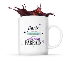 Planetee Mug Boris sois mon parrain Cadeau Annonce Grossesse