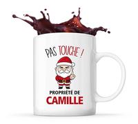 Planetee Mug Camille Pas Touche Père Noël - Tasse Originale - Secret santa Cadeau Noël Humour Insolite Collègue