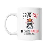 Planetee Mug Caserne pompier j'peux pas Blanc