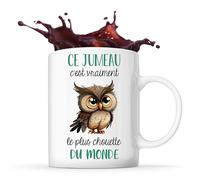 Planetee Mug Ce Jumeau Le plus Chouette | Tasse Frère Famille Prénom Cadeau Anniversaire Noël Humour