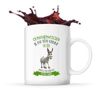 Planetee Mug Ce mathématicien il est têtu comme un âne mais c'est pour ça qu'on l'adore | Tasse en Céramique 330 ml Recto Verso Passe au Lave-Vaisselle | Café Thé Bureau Maison