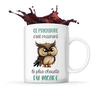 Planetee Mug Ce psychiatre Le plus Chouette | Tasse Métier Collègue Cadeau Travail Boulot Départ Retraite