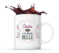 Planetee Mug Cécile la plus belle | Tasse Cadeau Fête des Mères Anniversaire Soeur Noël Tata Marraine