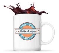Planetee Mug Certifié Meilleur Maitre de stage du Monde Entier | Idée Tasse Cadeau Travail Boulot Métier Départ Retraite Collègue Homme Anniversaire Noël