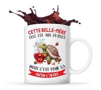 Planetee Mug Cette Belle-Mère Elle est aux fraises | Tasse Fête des Mères Prénom Cadeau Anniversaire Noël Humour