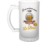 Planetee Mug Chope Rugby (Chope Rugby et Bière Femme)