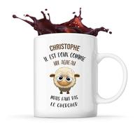Planetee Mug Christophe Doux comme un Agneau | Tasse Prénom Cadeau Anniversaire Noël Humour