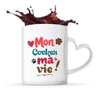 Planetee Mug coeur Mon Cocker ma vie Cadeau Vanlife Propriétaire de Chien