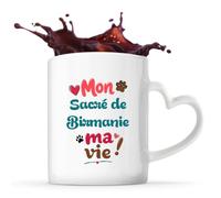 Planetee Mug coeur Mon Sacré de Birmanie ma vie Cadeau Propriétaire de Chat