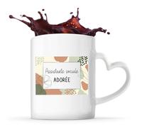 Planetee Mug Cœur Femme Assistante sociale Adorée design graphique Mug Café Thé 325ml Céramique Tasse anse coeur Cadeau Femme Anniversaire Noël