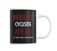 Planetee Mug Cyclisme/Vélo C'est ma Routine | Tasse Humour