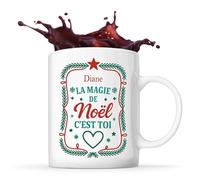 Planetee Mug Diane Magie de noël Rectangle - Tasse Originale - Secret santa Cadeau Noël Humour Insolite Collègue