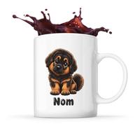 Planetee Mug Dogue du Tibet : Chibi | Tasse en Céramique 330 ml Recto Verso Passe au Lave-Vaisselle | Café Thé Bureau Maison | Cadeau Propriétaire Chien Collègue Anniversaire Noël