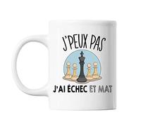 Planetee Mug Echec et mat j'peux pas Blanc