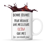 Planetee Mug Elisa ça n'existe pas | Tasse Cadeau Prénom Surnom Nom de Famille Anniversaire Noël