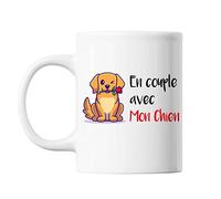 Planetee Mug En couple avec mon chien bouledogue français | Tasse humour