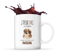 Planetee Mug Épagneul Tibétain : Passer du temps | Tasse en Céramique 330 ml Recto Verso Passe au Lave-Vaisselle | Café Thé Bureau Maison | Cadeau Propriétaire Chien Collègue Anniversaire Noël
