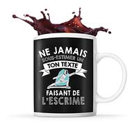 Planetee Mug escrime Prénom métier âge Personnalisable | Tasse drôle pour Escrimeur | idée cadeau anniversaire Noël fête des Pères