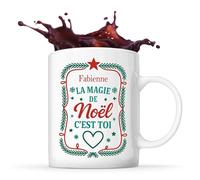 Planetee Mug Fabienne Magie de noël Rectangle - Tasse Originale - Secret santa Cadeau Noël Humour Insolite Collègue