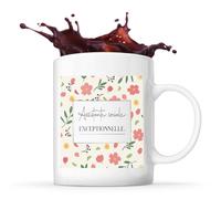 Planetee Mug Femme Assistante sociale exceptionnelle motif floral Mug Café 325 ml Céramique Tasse Café Thé Bureau Maison Cadeau Femme Anniversaire Noël