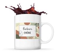 Planetee Mug Femme Barbara Chérie design graphique Mug Café 325 ml Céramique Tasse Café Thé Bureau Maison Cadeau Femme Anniversaire Noël