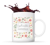 Planetee Mug Femme Expert comptable exceptionnelle motif floral Mug Café 325 ml Céramique Tasse Café Thé Bureau Maison Cadeau Femme Anniversaire Noël
