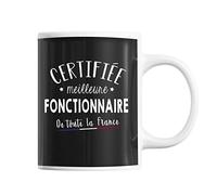 Planetee Mug Femme Fonctionnaire Meilleure de France | Tasse Noir métier