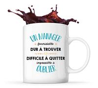 Planetee Mug Formidable Manager Tasse Cadeau Travail blanc - Idée Tasse Cadeau Travail Boulot Métier Départ Retraite Collègue Anniversaire Noël