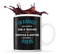 Planetee Mug Formidable Manager Tasse Cadeau Travail noir | Idée Tasse Cadeau Travail Boulot Métier Départ Retraite Collègue Anniversaire Noël