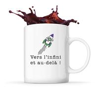 Planetee Mug Fusée - Vers L'infinie Et Au-delà - Idée Cadeau Original Drôle Star Explorer, Tasse Homme Femme, Amis, Frère Soeur, Maman Papa, Référence Film, Couleur Blanc