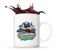 Planetee Mug Gendarme C'est juste la Meilleure Métier | Tasse en Céramique 330 ml Recto Verso Passe au Lave-Vaisselle | Café Thé Bureau Maison | Cadeau Collègue Anniversaire Noël