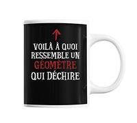Planetee Mug Géomètre Qui déchire | Tasse café métier pour collègue de travail ami ou famille | Imprimé en France