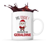 Planetee Mug Geraldine Pas Touche Père Noël - Tasse Originale - Secret santa Cadeau Noël Humour Insolite Collègue