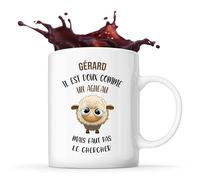 Planetee Mug Gérard Doux comme un Agneau | Tasse Prénom Cadeau Anniversaire Noël Humour