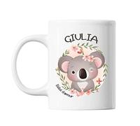 Planetee Mug Giulia Bébé d'amour Koala | Tasse prénom idée cadeau Humour Mignon pour enfant fille | Imprimé en France