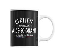 Planetee Mug Homme Aide soignant Meilleur de France | Tasse Noir métier