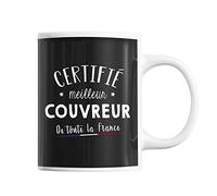 Planetee Mug Homme Couvreur Meilleur de France | Tasse Noir métier