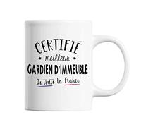 Planetee Mug Homme Gardien d'immeuble Meilleur de France | Tasse Blanc métier