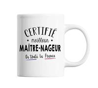 Planetee Mug Homme Maître-nageur sauveteur Meilleur de France - Tasse Blanc métier