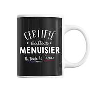 Planetee Mug Homme Menuisier Meilleur de France | Tasse Noir métier