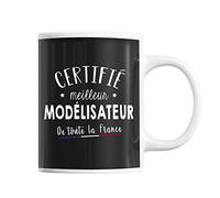 Planetee Mug Homme Modélisateur Meilleur de France | Tasse Noir métier