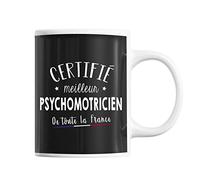 Planetee Mug Homme Psychomotricien Meilleur de France | Tasse Noir métier
