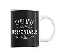 Planetee Mug Homme Responsable Meilleur de France | Tasse Noir métier