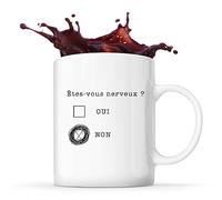 Planetee Mug Humour | Etes vous nerveux ? | Idée Cadeau Tasse Collègue, Amis, Soeur frère, Homme Femme, Maman Papa, Original, Couleur blanc
